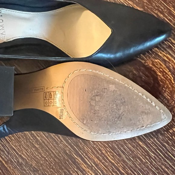 Vince Camuto Leather Pointed Toe Slingback Block Heel Size 6 - Picture 5 of 5